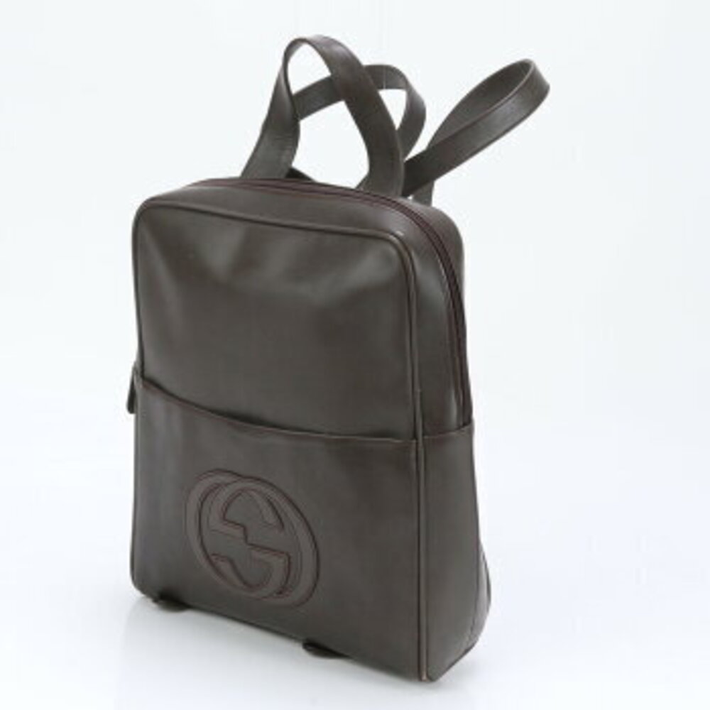 Gucci Interlocking GG Leather Backpack Brown M - image 2